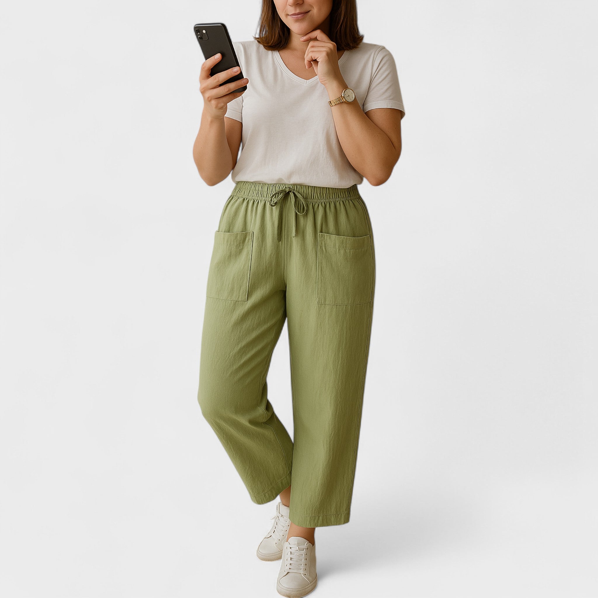 Wendela | Pantalón de Lino Cómodo con Cintura Elástica
